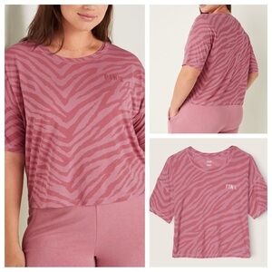 VS VICTORIAS SECRET PINK SUPER SOFT CROPPED SCOOP NECK SHORT SLEEVE TEE TOP XXL
